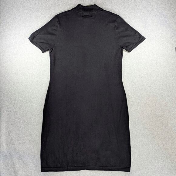 Lennie for Nina Leonard Black Knit Midi Dress L Short Sleeve Pullover Women’s - Picture 3 of 15